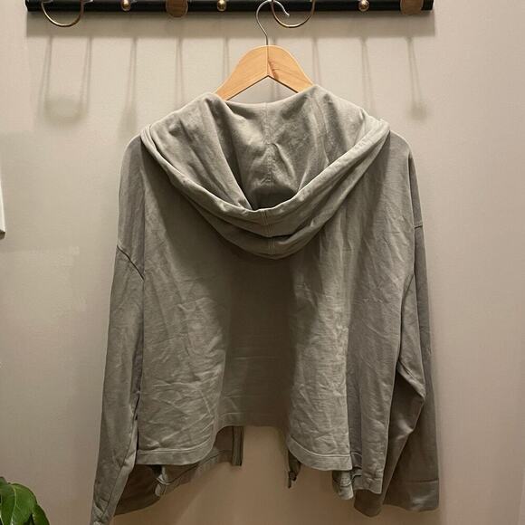 Nike Crop Hoodie | Army Green, Olive, Loose Relaxed Fit, Full Zip, XL NWOT $79 - Picture 7 of 11